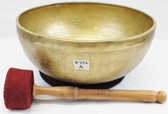EE772 11" Energetic Third Eye 'A' Chakra Healing Hand Hammered Tibetan Singing Bowl Made in Nepal