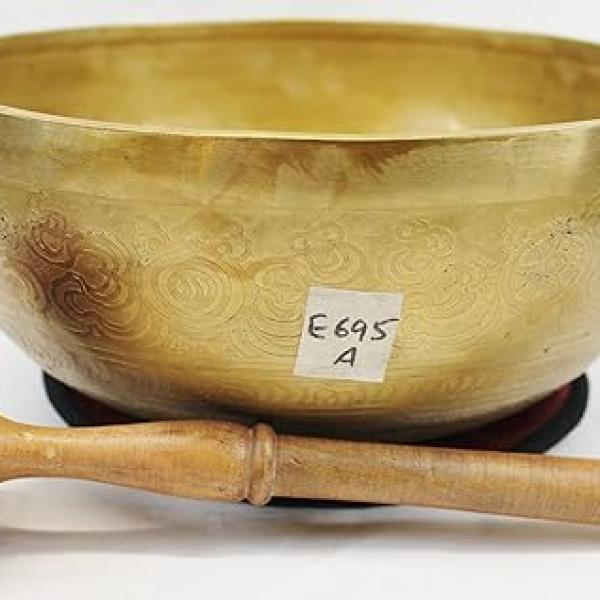 EE695 10.25" Energetic Third Eye 'A' Chakra Healing Hand Hammered Tibetan Singing Bowl Made in Nepal