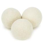 3 Pack All Natural Organic Wool Dryer Balls XL Size - Reusable Chemical-Free Natural Fabric Softener Anti-Static Reduces Clothing Wrinkles & Saves Drying Time, Handmade in Neal
