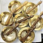 J560 All Chakra (7) Sets of Palm Size Chakra Healing Tibetan Singing Bowl Made in Nepal