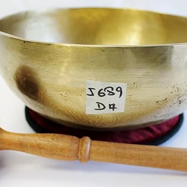 J689 8" Energetic Sacral 'D#' Chakra Healing Hand Hammered Tibetan Singing Bowl Made in Nepal