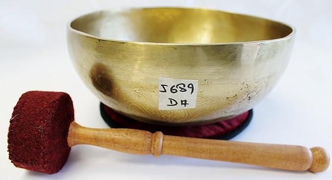 J689 8" Energetic Sacral 'D#' Chakra Healing Hand Hammered Tibetan Singing Bowl Made in Nepal