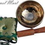 Tibetan Singing bowl handmade brass (4inch 7 metal) including free wooden mallet (strike) Silk Cushion