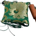 Tibetan Singing bowl handmade brass (4inch 7 metal) including free wooden mallet (strike) Silk Cushion